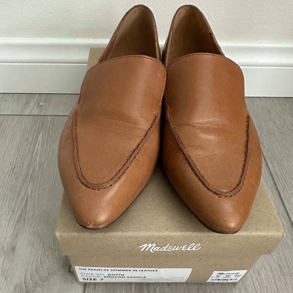 Madewell Frances Leather Skimmer Flats - Brown